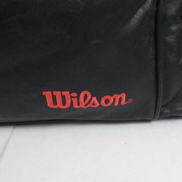 Vintage Wilson Black Leather Duffel Gym Bag - Picture 2 of 8